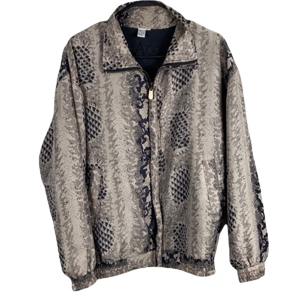 Vintage 80’s Silk Patterned Jacket size L - Picture 3 of 15